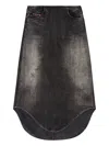 Diesel Denim Midi Skirt With Shadow Effect In Gray