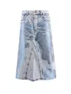 Diesel De-pago Laminated Denim Midi Skirt