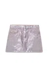 Diesel Denim Skirt With Mylar Finishing In Violet