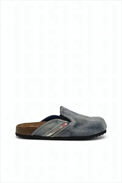 Diesel Denim Slip-on Loafers With Textured Grip Sole In Multi