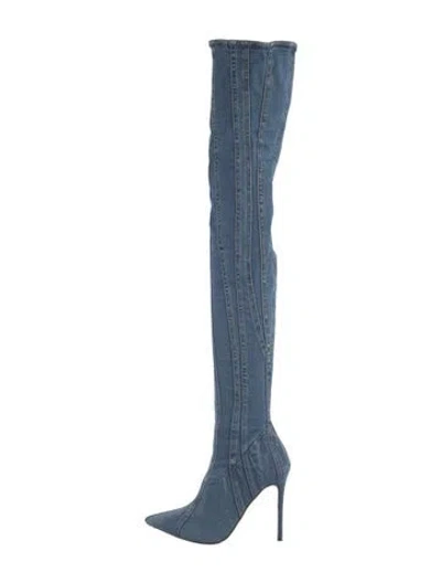 Pre-owned Diesel Denim Sock Boots In Blue