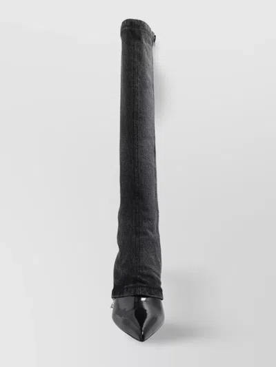 DIESEL DENIM STILETTO HEEL ANKLE BOOTS