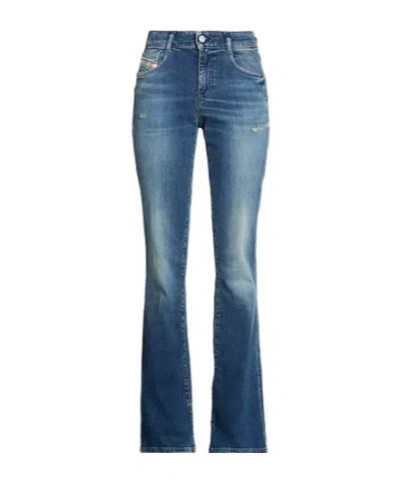 Diesel Denim Stretch Boot-shaped Pants In Blue