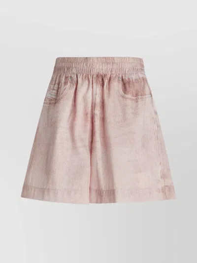 DIESEL DENIM TEXTURE ELASTIC WAISTBAND SHORTS