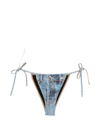 Diesel Denim Tie Bikini In Blue