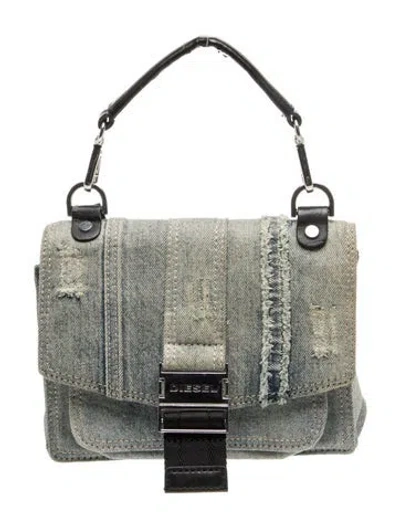 Pre-owned Diesel Denim Top Handle Bag In Gray