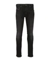 Diesel Sleenker Skinny Denims With Low Waist L.34 In Black