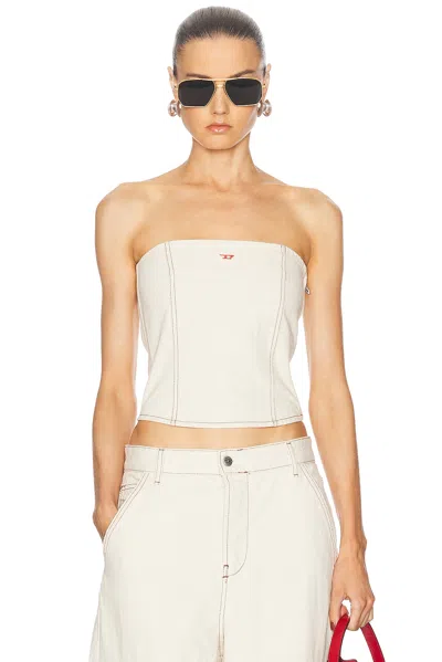 Diesel Denim Tube Top In White