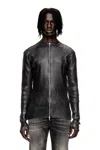 Diesel Denim-yarn Zip Cardigan With Shiny Effect In Black