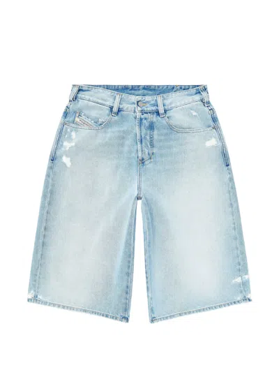 Diesel D-enim-m Distressed Denim Shorts In Blue
