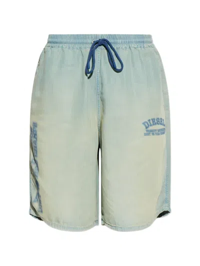 Diesel D-enimos Drawstring Shorts In Blue