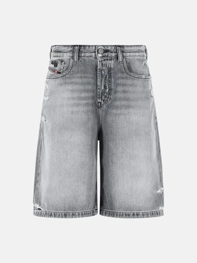 Diesel Kids' 'desire' Grey Cotton Shorts In Gray