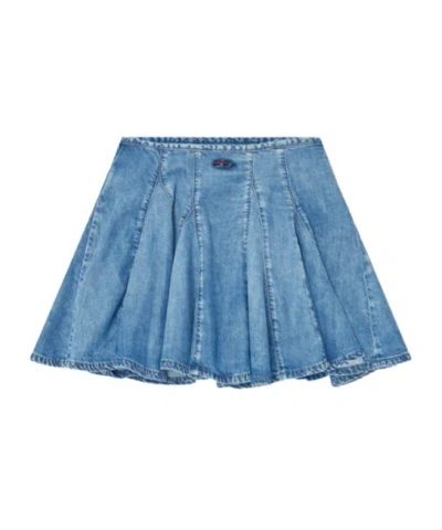 Diesel De-spiki-s Short Pleated Skirt In Blue