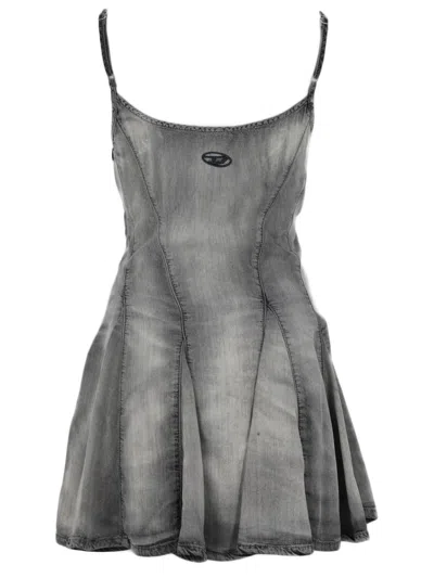 Diesel De-spoky Fitted Vertical Seam Dress In Gray