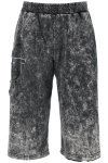 Diesel Oval D Pants In Marble Jersey In Grey,black