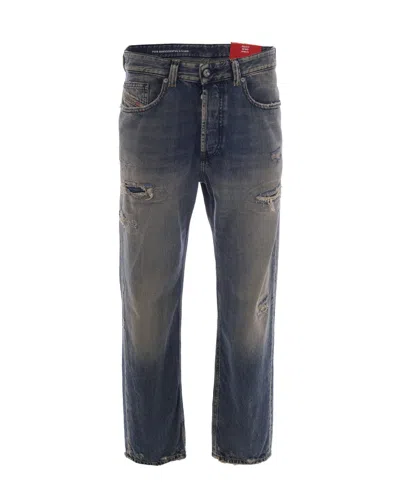 Diesel Destroyed Denim Jeans In Multi