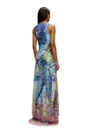 DIESEL DESTROYED JERSEY GOWN WITH POSTER PRINT