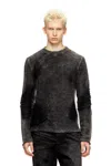 Diesel Destroyed Jumper With Floating Yarns In Black