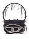 Diesel Destroyed Shoulder Bag With Rhinestone Details In Multi