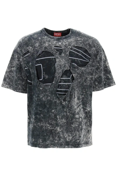 DIESEL DESTROYED T-SHIRT WITH PEEL