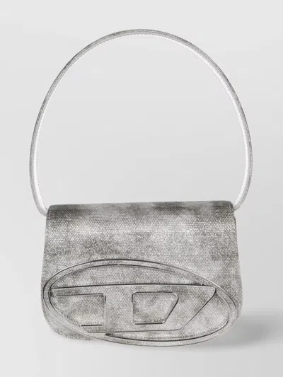 Diesel Detachable Metallic Strap Shoulder Bag In Black