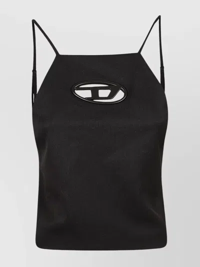 DIESEL DETAIL CUT-OUT RIBBED TEXTURE SPAGHETTI STRAPS