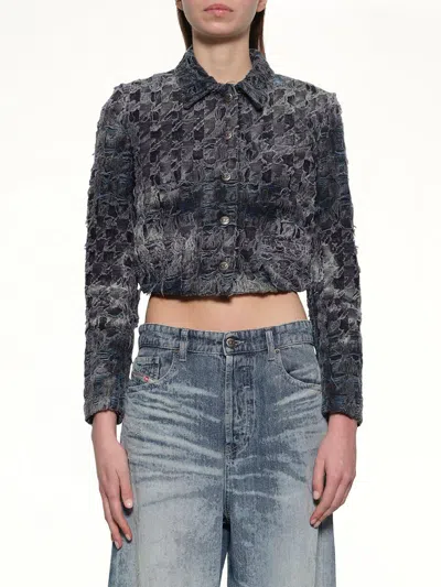 Diesel De-ursy-fsh Denim Jacket In Blue