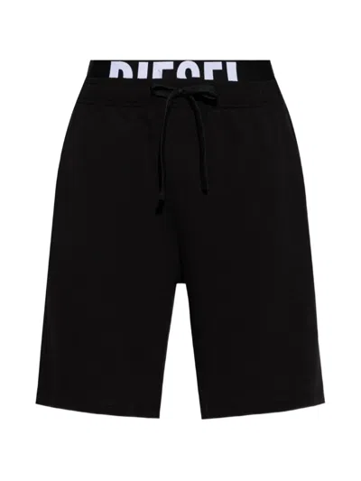 Diesel Devin-d-pop Logo-waistband Shorts In Black