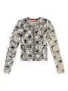 Diesel Devoré-houndstooth-jacquard Cardigan In Multi
