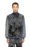 Diesel Houndstooth Bomber Jacket In Blue