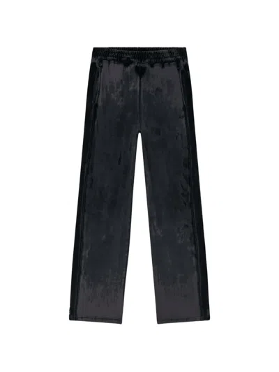 Diesel Devoré-effect Chenille Track Pants In Black