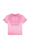 Diesel Slim T-shirt With Dévoré Phoenix In Pink