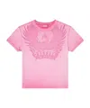 Diesel Slim T-shirt With Dévoré Phoenix In Pink