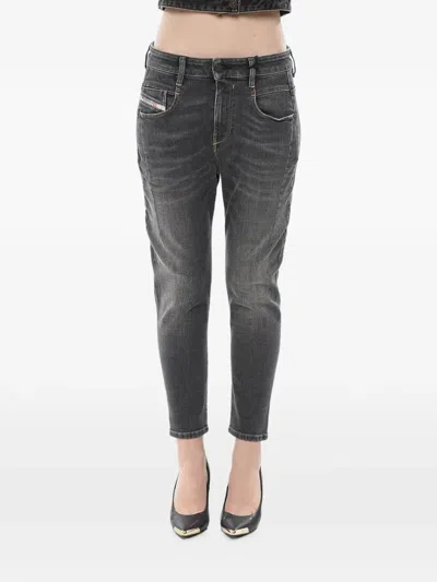 Diesel Grey Boyfriend Mid Rise Jeans In Gray