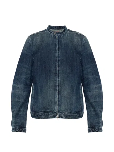 Diesel Long-sleeved Denim Jacket In Blue