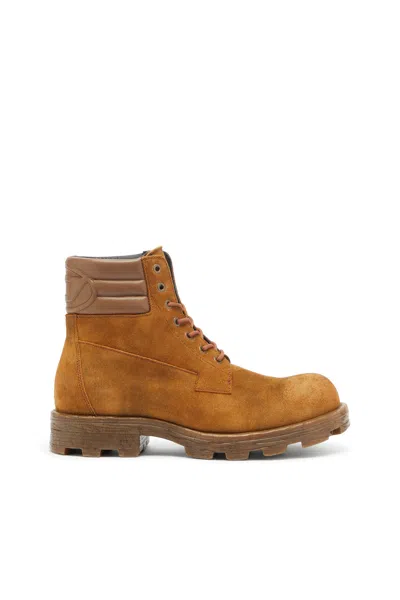 Diesel D-hammer Lace-up Ankle Boots In Brown