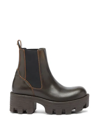 Diesel D-hammer Chunky-sole Ankle Boots In Brown
