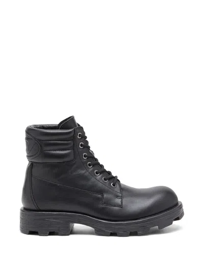 Diesel D-hammer Lace-up Boots In Black