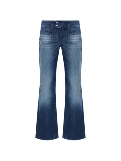 Diesel D-hush Flared-leg Jeans In Blue