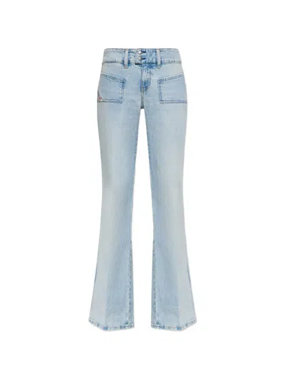 Diesel D-hush Patch-pocket Jeans In Blue