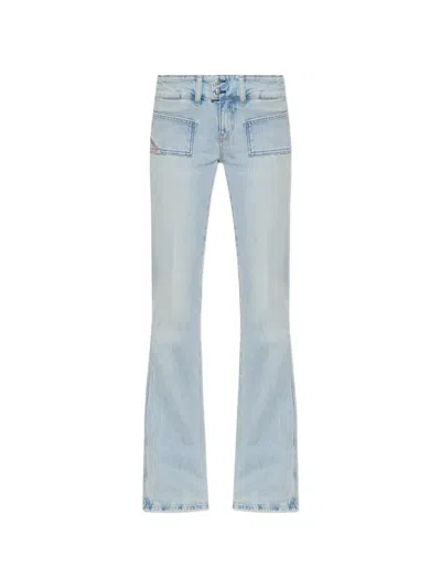 Diesel D-hush Patch-pocket Jeans In Blue