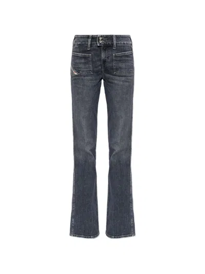 Diesel D-hush Patch-pocket Jeans In Gray
