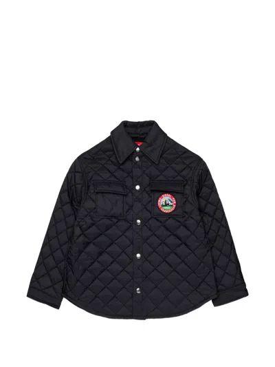 Diesel Kids' Diamond-quilted Jacket In Black