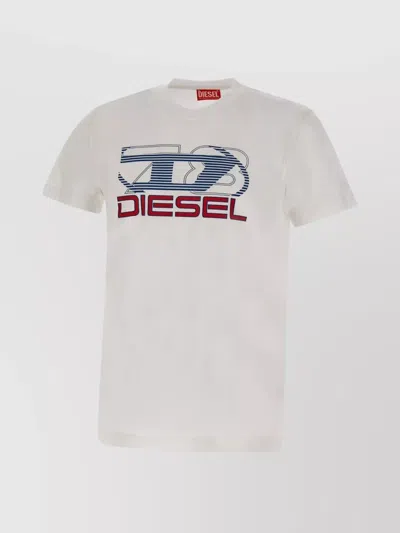 Diesel T-diegor-k74 Logo Printed Crewneck T-shirt In White