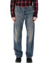 Diesel Faded Blue Relaxed-fit Jeans With Distressing And Whiskering In Blue