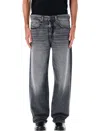 Diesel 2001 D-macro Wide-leg Grey Jeans In Gray