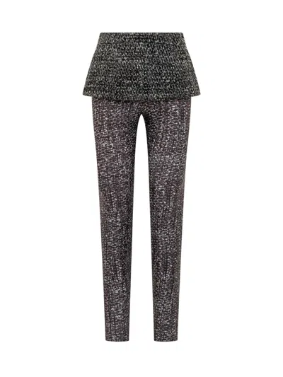 Diesel Ankle Length Straight Leg Trousers With Skirt In Black