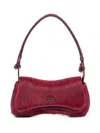 Diesel Bordeaux Synthetic Fur Shoulder Bag With Logo In Red