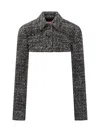 Diesel Cropped Bolero In Tweed In Black