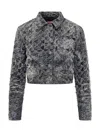 Diesel Textured Cropped Blazer Long Sleeves In Gray